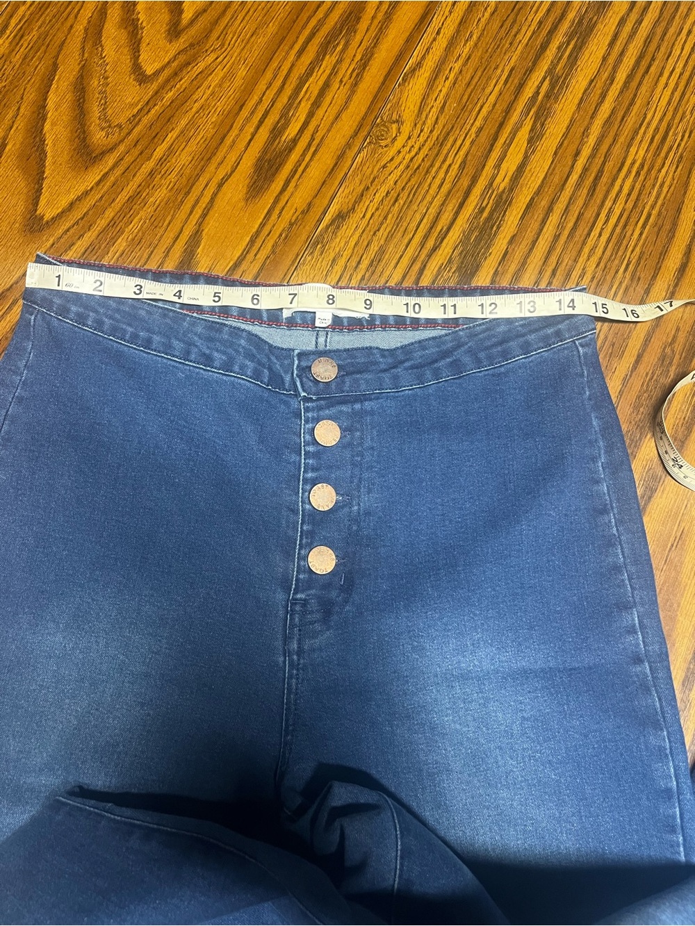 Toast ❤️ Jeans High-Waist Flare Jeans - Dark Blue Size Large - Picture 4 of 7